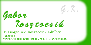 gabor kosztocsik business card